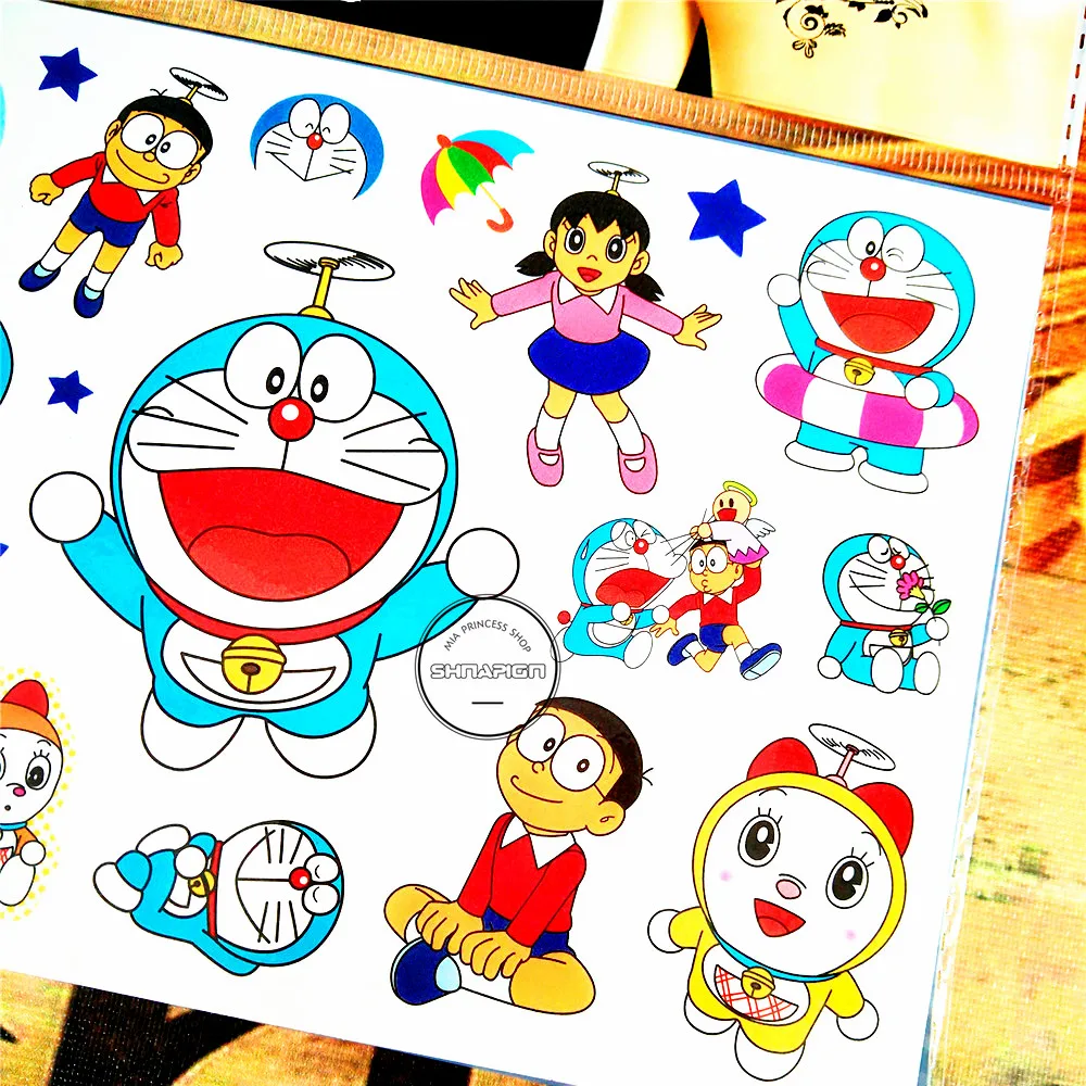 SHNAPIGN Doraemon Cat временная татуировка для детей боди арт флеш наклейка s 17*10 см
