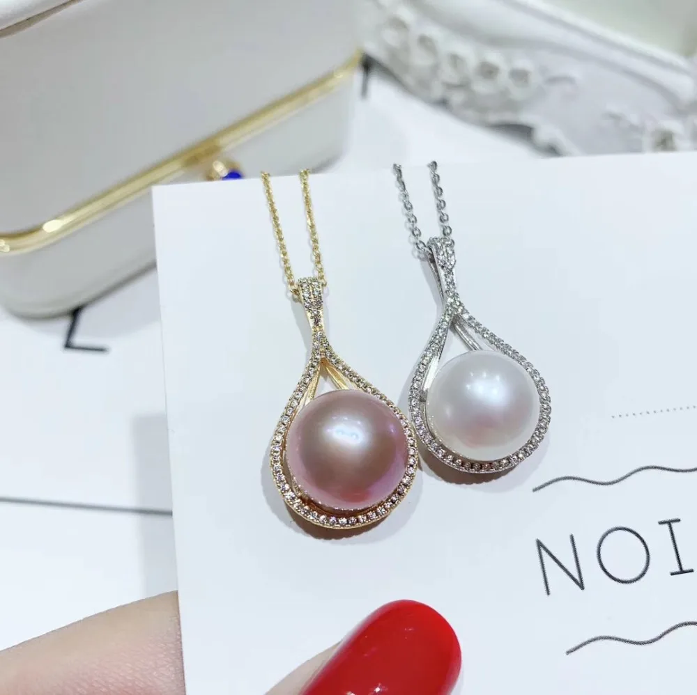 

Nice Design 925 Sterling Silver Pearl Pendant Mounts Pendant Findings and Component Jewelry Parts Fittings Women Accessories