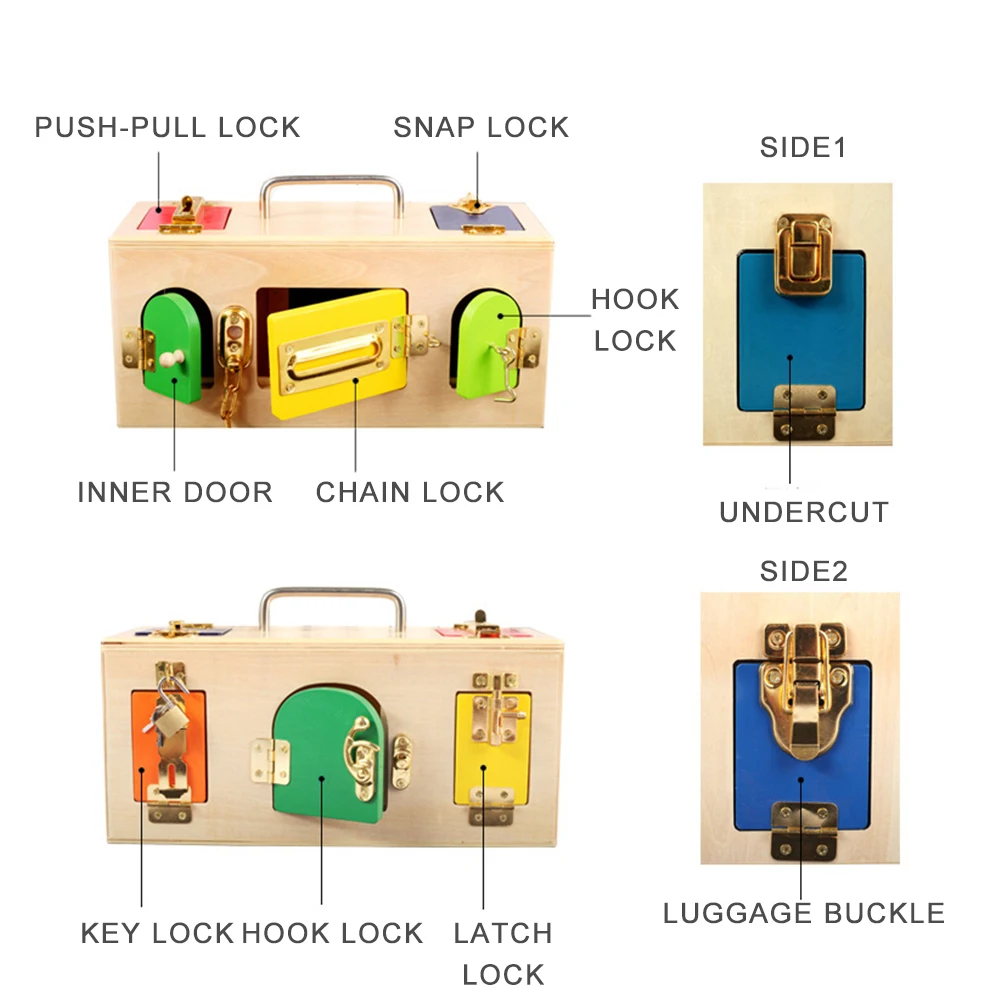 Монтессори детская игрушка замок коробка Развивающие деревянные игрушки для