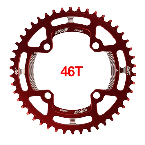 46T Round Red EKFan 104BCD цепь 38 T/40 T/42 T/44 T/46 T/48 T/50 T/52 T круглая ведущая звездочка велосипеда 7075-T6 MTB велосипед круг шатунная пластина - Цвет: 46T Round Red