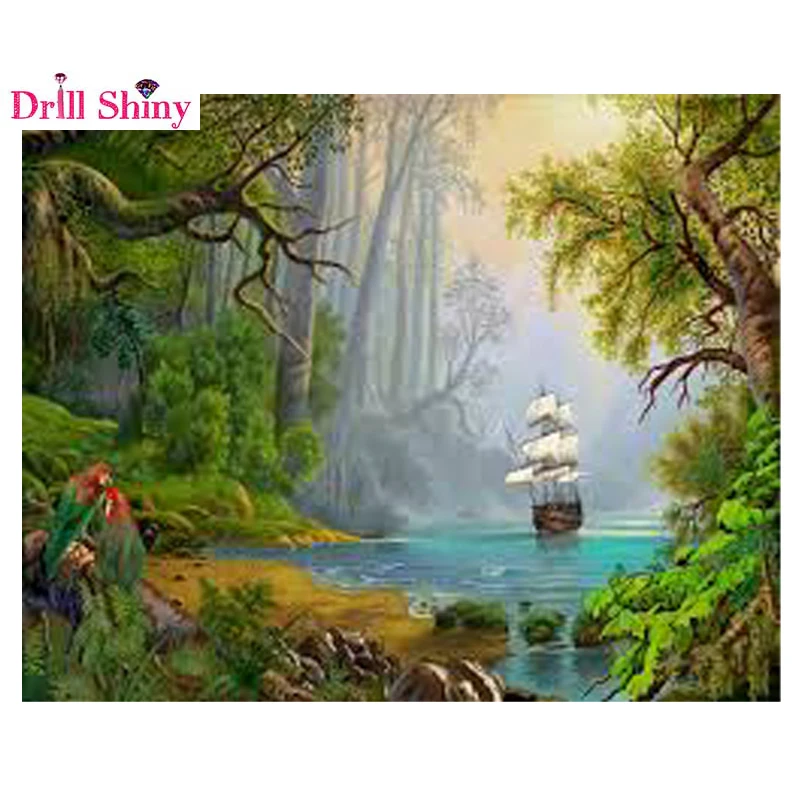 5D алмазная живопись сделай сам река кристалл вышивка крестиком красивая