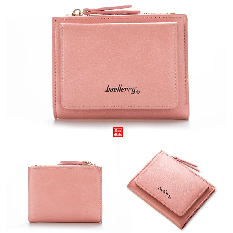 Женский кошелек маленький с отделением для карт на молнии кармашком монет