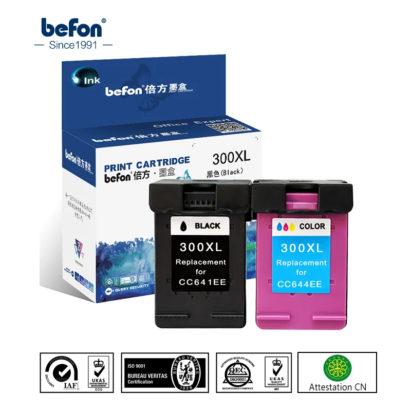 

befon Re-manufactured 300XL Cartridge Replacement for HP 300 HP300 XL Ink Cartridge Deskjet D1660 D2560 D2660 D5560 F2420 F2480