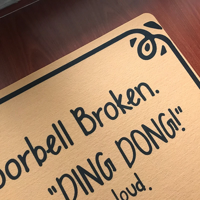 Сделанный на заказ смешной коврик дверной звонок сломанный крик Дин Дон