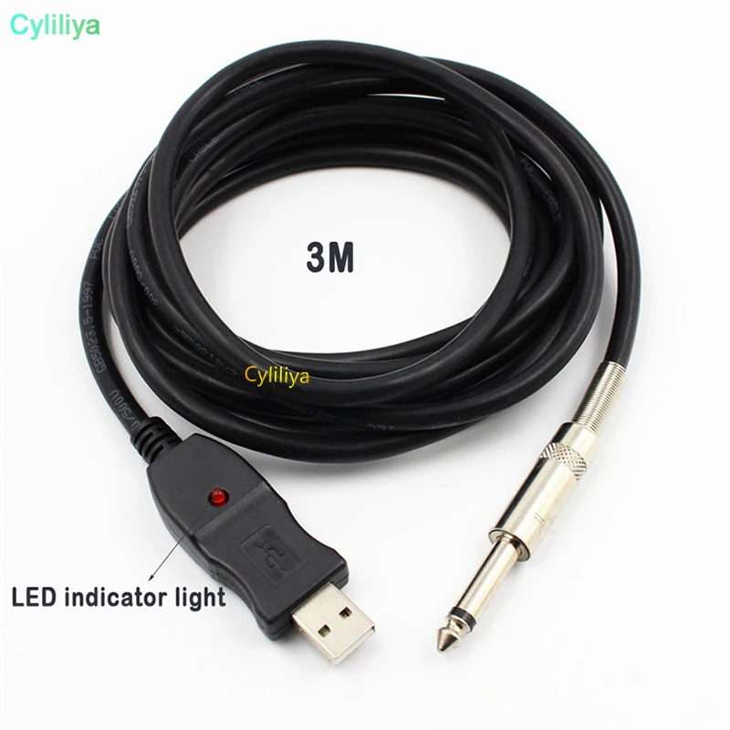 Dhl или fedex 20 шт. гитарный бас 1/4 6 3 мм к USB соединение интерфейса ПК аудио адаптер