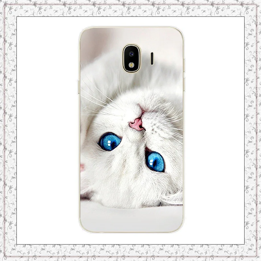 white cat Для samsung Galaxy J4 Чехол Мягкий силиконовый чехол для телефона чехол s для Coque samsung J 4 Plus j 400 415 F Чехлы бамперы Capa - Цвет: white cat