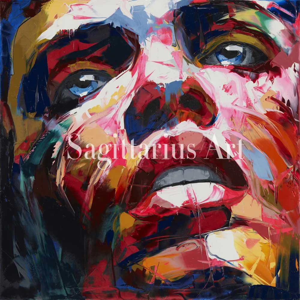 

Handmade Hand painted Modern Francoise Nielly Abstract Wall Decor Untitled 115 Oil Painting Artwork Canvas Painting Fine Art