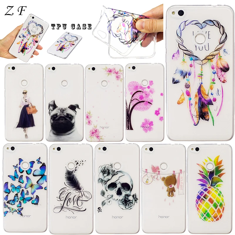 Новые zf чехол для Huawei Honor P8 Lite 2017 P9 P10 Y5 II Y3 кремния прозрачные мягкие Задняя крышка