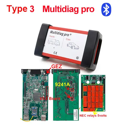 Multidiag pro obd ii CDP TCS cdp pro bluetooth,1/. R3 программное обеспечение OBD2 сканирование для автомобилей/грузовиков OBDII автоматический диагностический сканер - Цвет: Multidiag pro BT