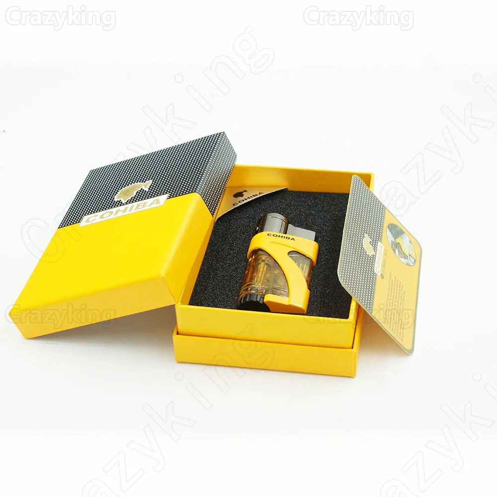 Европейский покупатель Cohiba 2 фонарь Jet пламя Карманный сигара легче чем газ-бутан