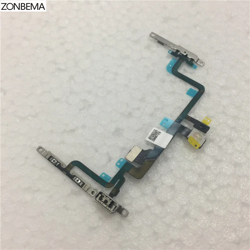 ZONBEMA 10pcs New Power switch on off Volume Mute Button flex Cable with Metal Bracket Assembly For iPhone 7 Plus 4.7&quot 5.5&quot |