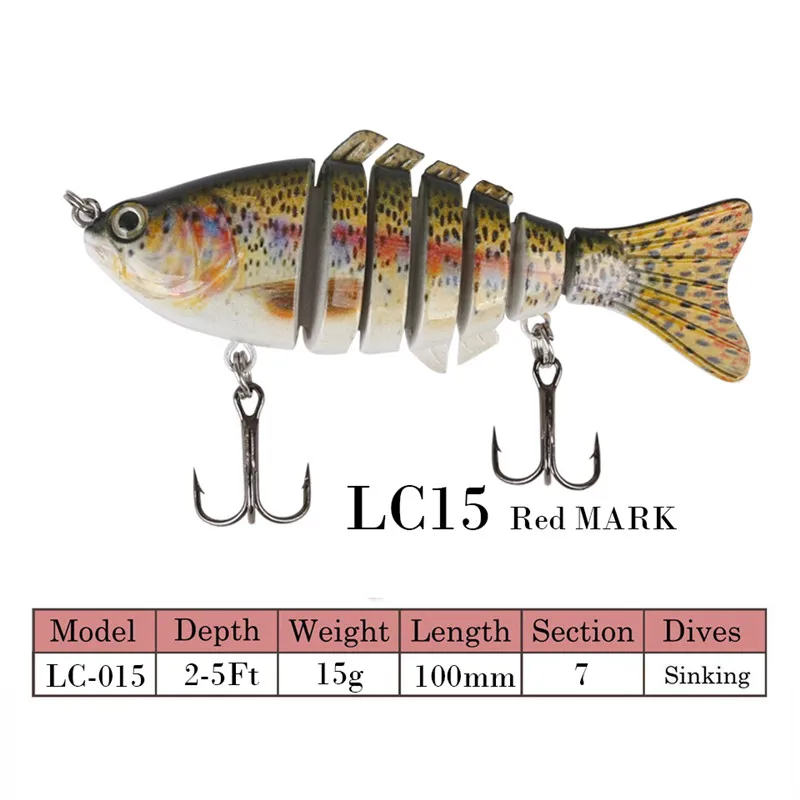 LC15 RED MARK Maximumcatch 4/6/7 сегментов бас рыболовные приманки обманка для рыбы Рыбалка воблер, твердая приманка для рыбы - Цвет: LC15 RED MARK