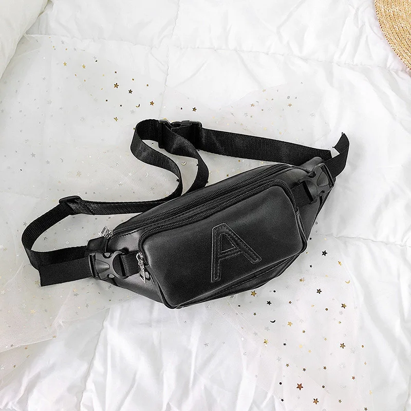 Black Waist Bag CCRXRQ Женщины PU Талия Сумки Дамы Письмо Грудь Сумка Новая Мода Fanny Pack противоугонные Женские Твердые Сумки На Ремне - Цвет: Black Waist Bag