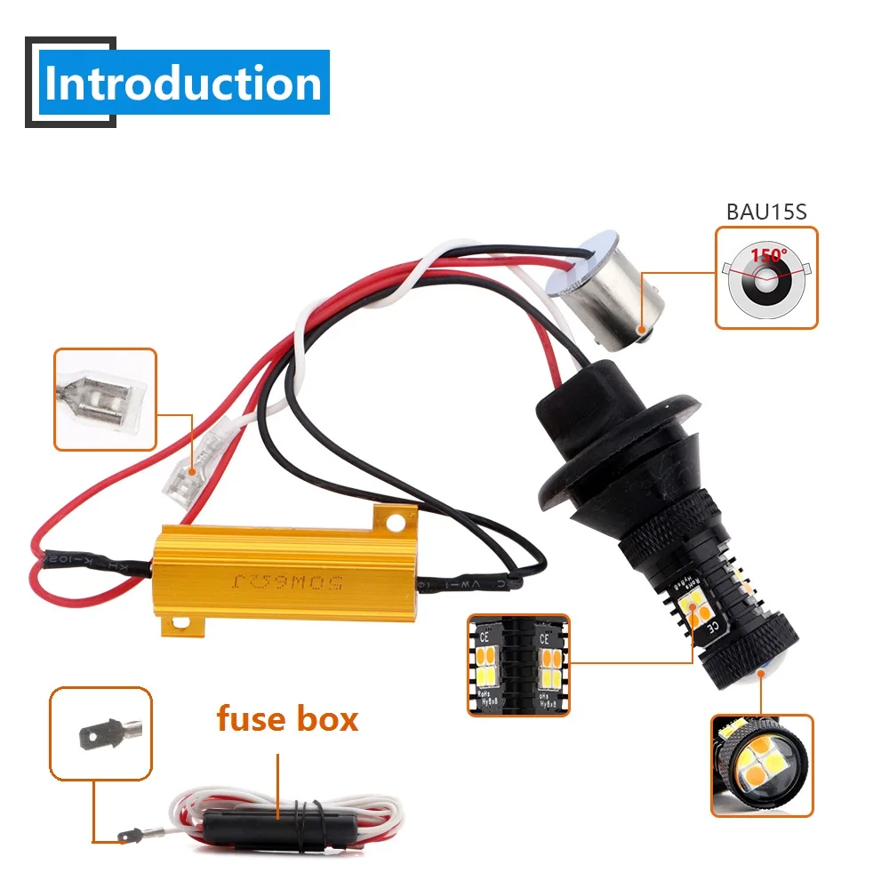 1 Набор светодиодных переключателей 1156 P21W BA15S PY21W BAU15S 3156 P27W 7440 W21W 3030 DRL белый+ янтарный автомобильный светильник поворота без резистора ошибки авто