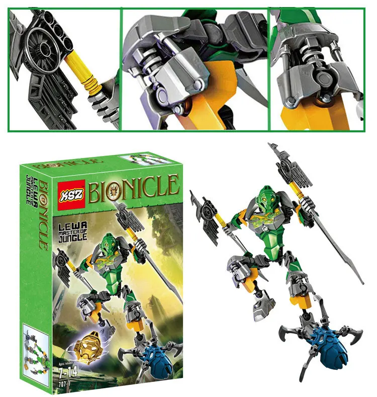 Reedcall Bionicle Lewa мастер джунглей строительные игрушки Совместимые Legoings 70784 | Игрушки