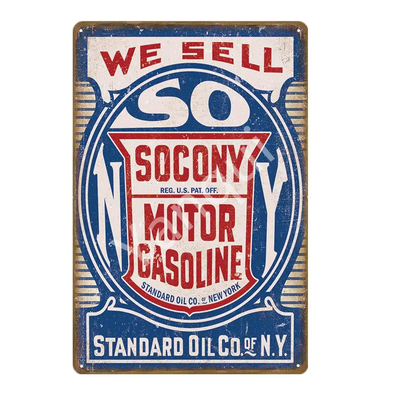 NEW0466A Mobil Texaco постер моторного масла V8 Pontiac налет Shelby Mopar Галф металлические оловянные знаки для гаража BP АЗС Настенный декор YQZ093 - Цвет: NEW0466A