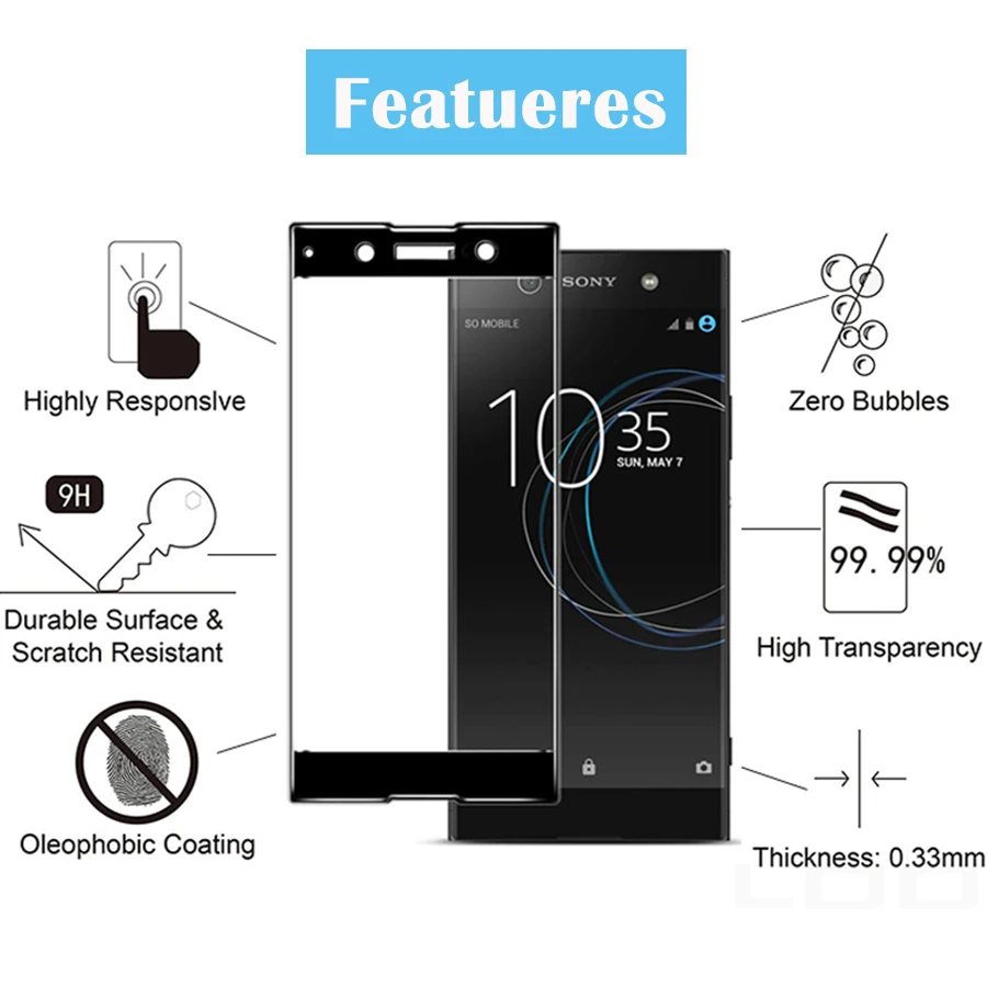 Защитный стеклянный чехол для sony Xperia XA1 XA2 XA3 Plus Ultra XZ4 из закаленного стекла XZ Premium