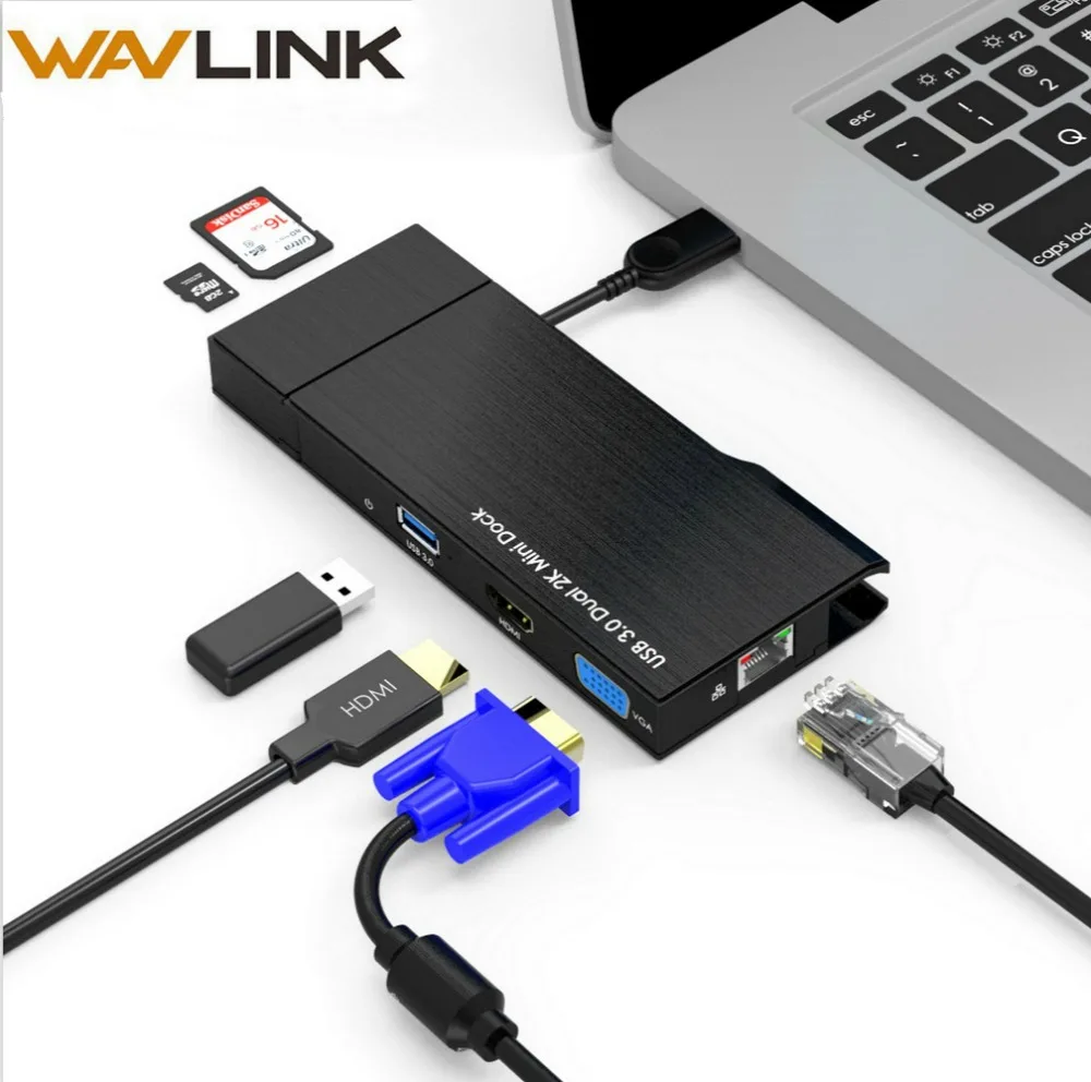 Full HD 2K комбинированная мини Док станция USB 3 0 концентратор устройство для чтения SD