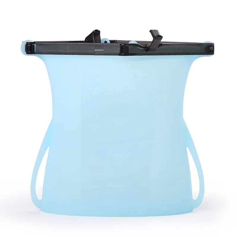 Небесно-голубой Многоразовое Силиконовое вакуумное уплотнение еда свежий мешок Фрукты Мясо Молоко хранения контейнеров пакет для холодильника Ziplock кухня Органайзер - Цвет: Небесно-голубой