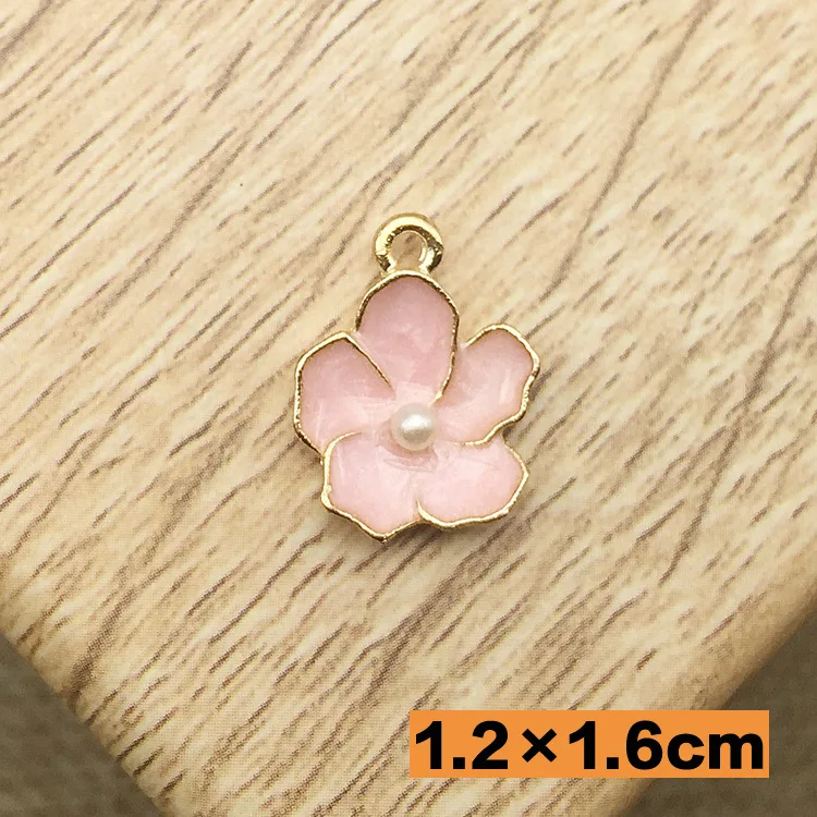 12x16 мм мини размер микс Шарм эмаль форма цветка жемчужная Кнопка Подвеска с