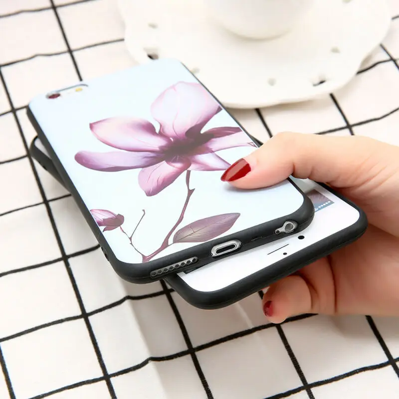Ультратонкий чехол с цветком лотоса для iPhone 7 8 Plus X XS 3D мультяшный силиконовый 6 S