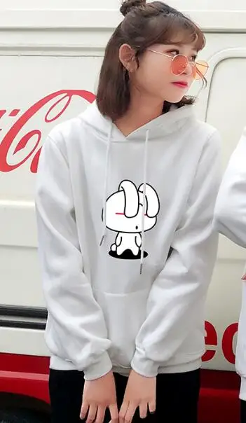 white girl top Зимние пуловеры; толстовки с капюшоном; одежда для влюбленных; повседневная одежда с милым рисунком; цвет черный, красный; топ с капюшоном для подруги и друга; одинаковые толстовки с капюшоном для пар - Цвет: white girl top