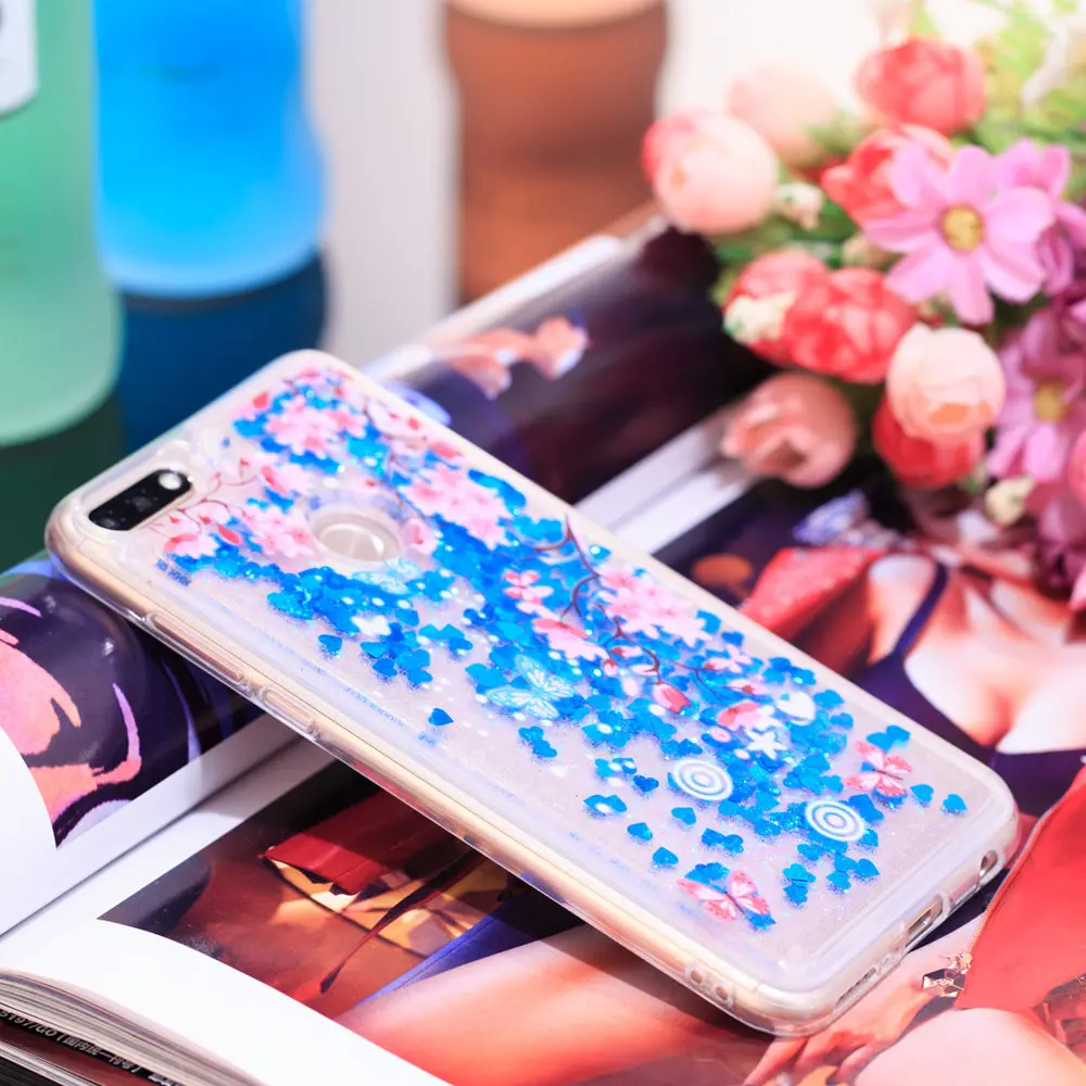 Зыбучий песок чехол для Huawei Y6 2018 ATU L11 L21 Y 6 динамический Жидкий телефона ATU-L11 ATU-L21