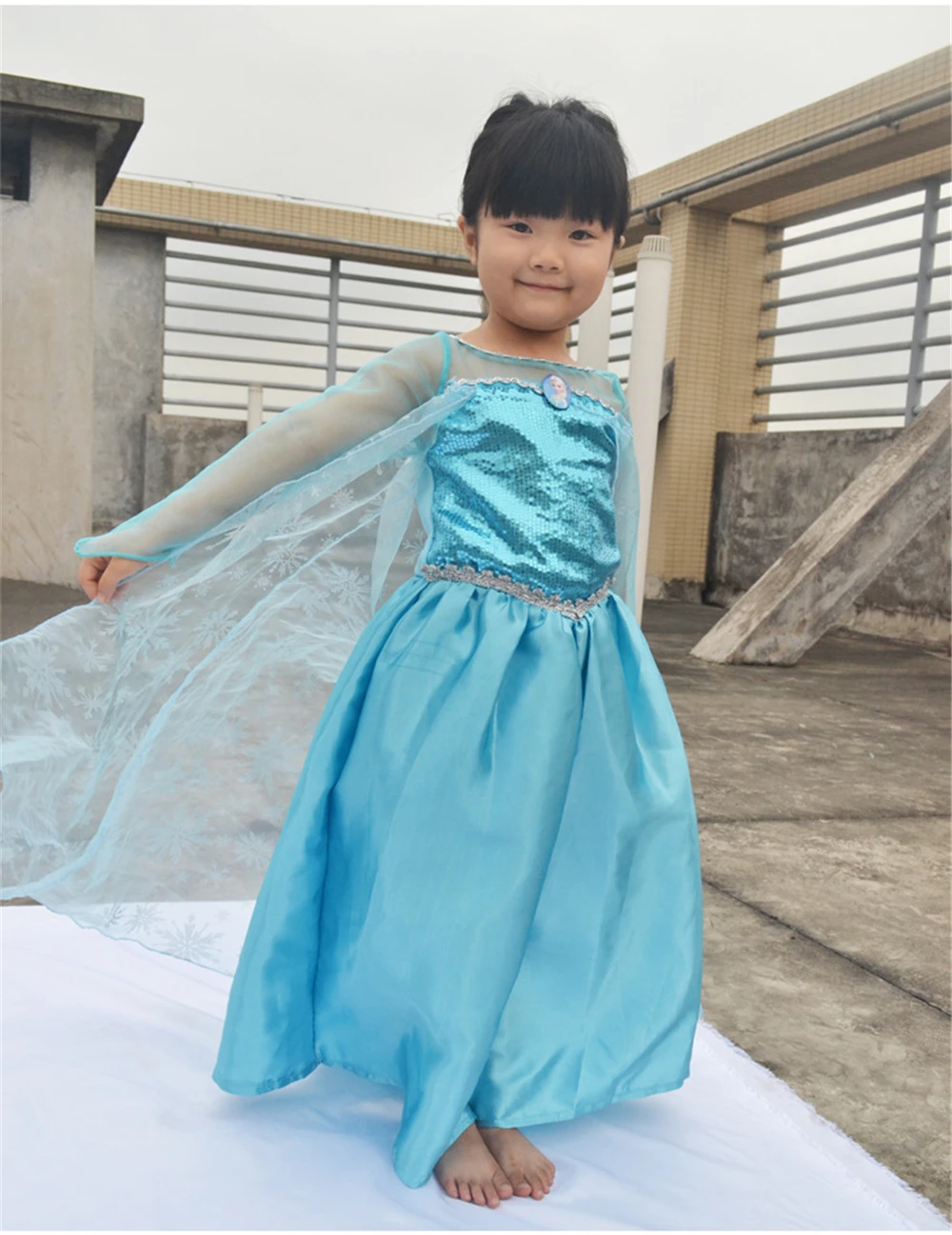 2018 Fairy Girl Elsa Dress Children Snow Queen Princess Magic Stick Crown Wig Crystal Shoes Cosplay Costume for Christmas | Детская