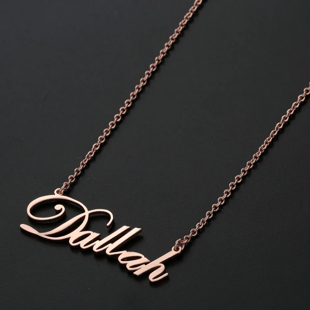 Stainless Steel Personalized Custom Necklaces Name Necklace Gold silver rose gold Nameplate Pendant Choker gift for love | Украшения и