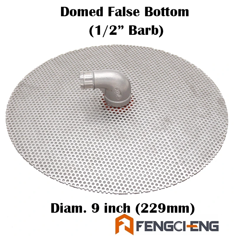 

9" 229mm Stainless Steel Domed False Bottom 1/2"Barb Homebrew Mash Tun Cooler Beer Brewing All Grain Brewing Parts,Hopback,