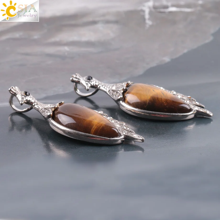 Новое поступление ювелирные изделия CSJA яркий тигровый глаз для женщин CZ