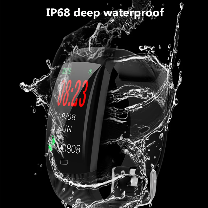 Dehwsg F64C Смарт Напульсники сердечного ритма Фитнес браслет шагомер IP68 Водонепроницаемый ремешок часы Цвет Экран для IOS Android телефон