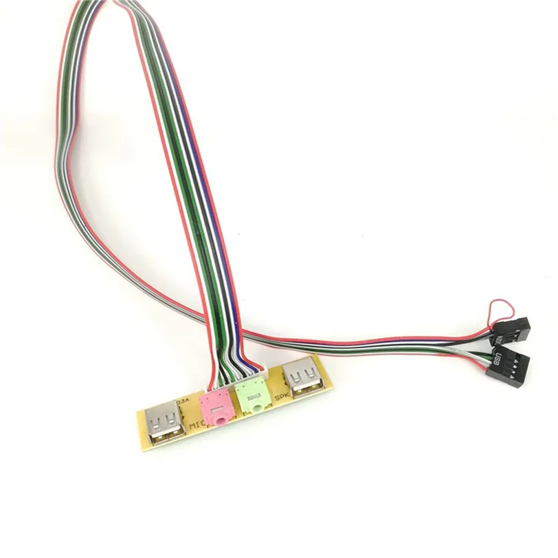 2 USB ПК чехол для компьютера 7 8 см Передняя панель аудио порт Mic наушники кабель