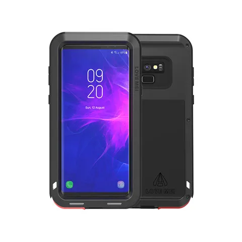 LOVE MEI металлический алюминиевый чехол для samsung Galaxy Note 9 8 сверхмощный защитный противоударный водонепроницаемый чехол для S8/S9/A6+/A8+ S10 Plus - Цвет: Черный