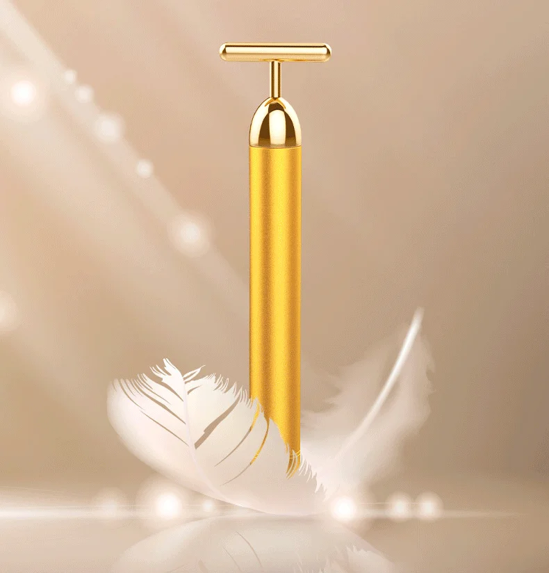 Массажер для похудения лица 24k Gold Vibration beauty Bar укрепляющий роликовый массажер для лица Подтяжка кожи и морщин