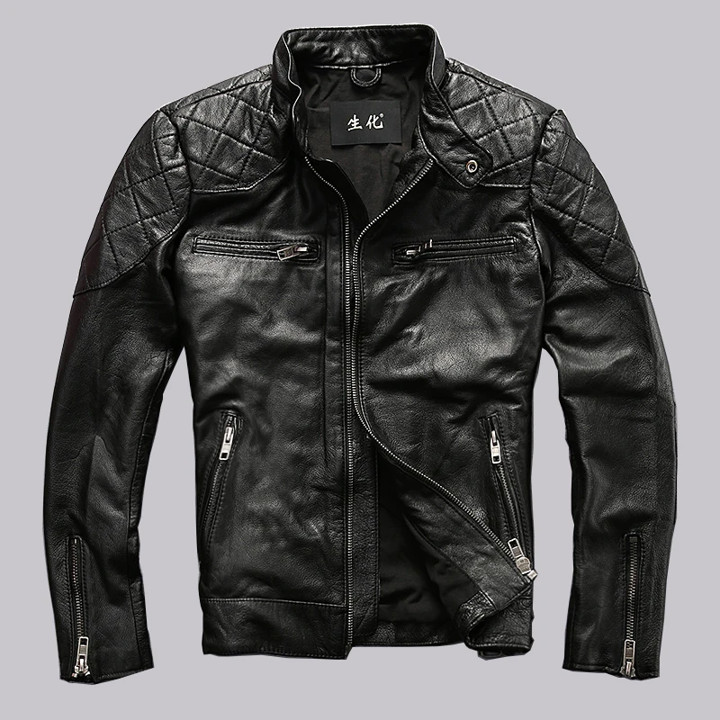 Мужское замшевое кожаное пальто Мужская винтажная куртка из овечьей кожи 1507|jacket
