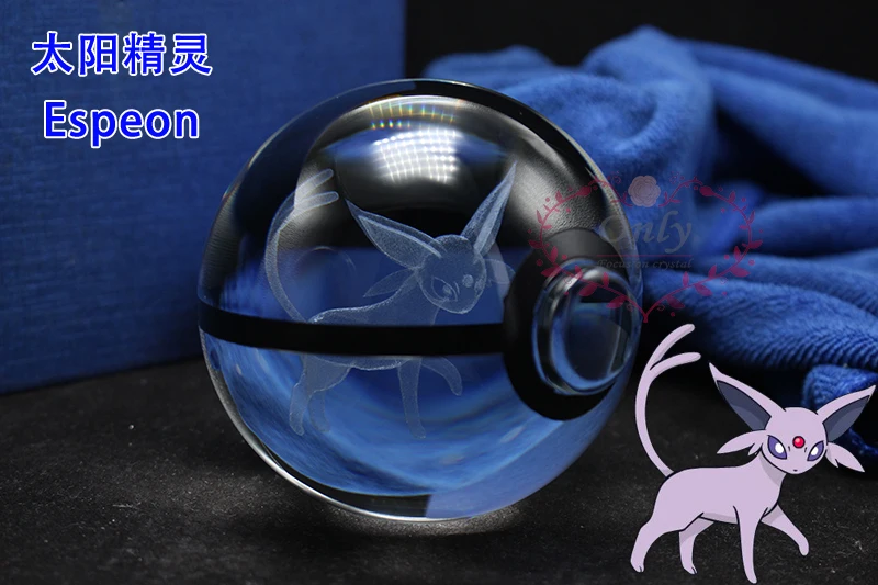 Замечательный 3D прозрачный кристалл Espeon pokeball Дети День рождения уникальные подарки