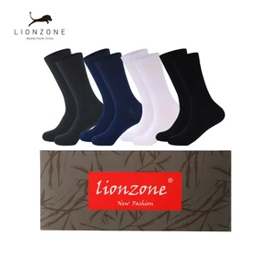 Для мужчин носки из бамбукового волокна, антибактериальные, дышащие, теплые мужские джентльмен платье в деловом стиле длинные носки до колена 4 парлот с подарочной коробкой