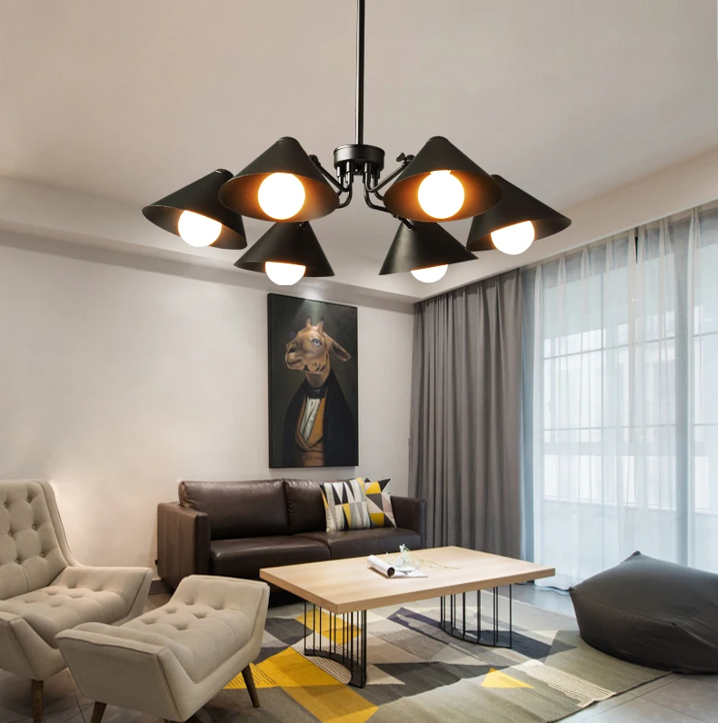 Современные светодиодные потолочные люстры регулируемые качающиеся руки