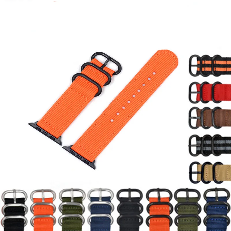 HIXANNY нейлон ремешок для Apple Watch Sport кожаный браслет группы серии 4/3/2/1 42 мм 38 iwatch