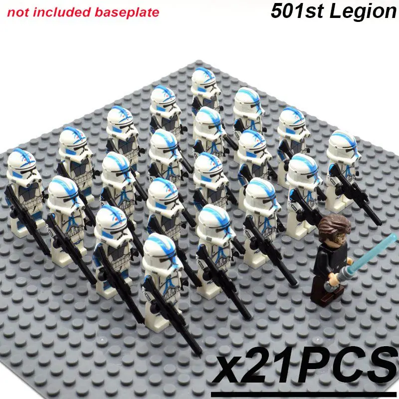 501st Legion C 21 шт./компл. Star Wars Rebel Trooper Лея Альянс королевской гвардии 501st Легион войска конструкторных блоков, Детские кубики, игрушки для детей - Цвет: 501st Legion C