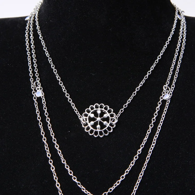 2021 New Arrivals Hot Fashion Multilayer Long Necklace Bohemian Style Moon Hollow Flowers Chokers Necklaces For Women Jewelry | Украшения и