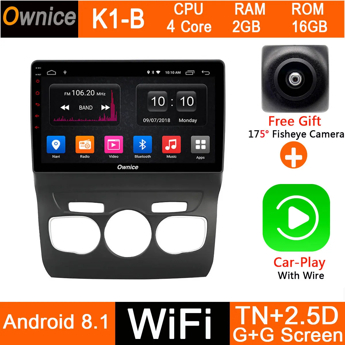 K1-B-CarPlay Восьмиядерный 10," ips Android 9,0 автомобильный DVD gps навигационный плеер стерео для Citroen C4 C4L DS4 2011- радио LTE CarPlay DSP - Цвет: K1-B-CarPlay