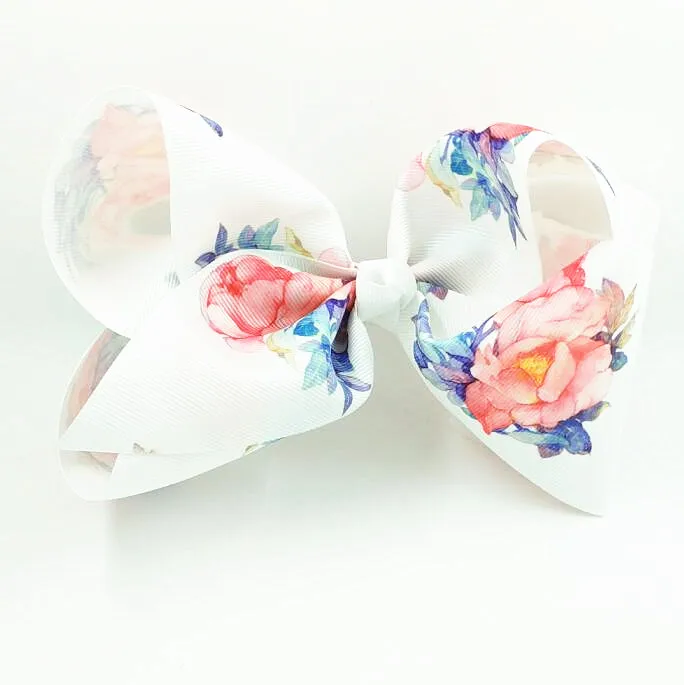 

20pcs Free shipping Peoney Flower Ribbon Hair bow 4 inch for girls teenage