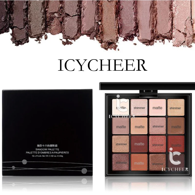 Палитра теней для век ICYCHEER 16 ярких цветов персиковый макияж телесные тени