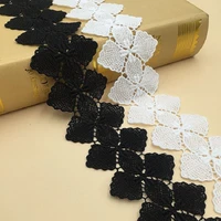 5 5cm white black polyester embroid sewing ribbon guipure lace trim or fabric warp knitting diy garment accessories