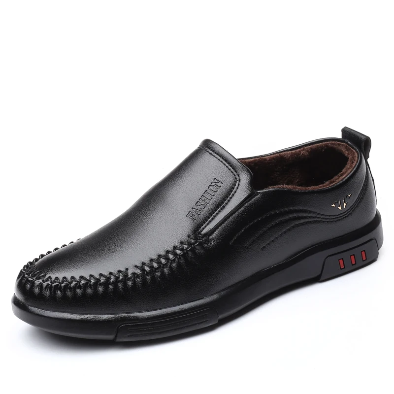 new Men Casual Shoes winter warm leisure leather shoes men Walking Footwear sneakers man With Fur Plus Trainers chaussure homme | Обувь