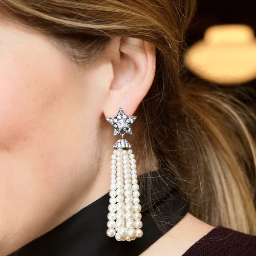 2017 модные трендовые акриловые жемчужные серьги с кисточками женские длинные