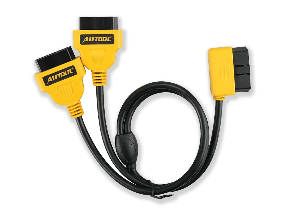 AUTOOL 50 см OBD2 Кабельный разъем универсальный автомобильный OBD 2 адаптер 1 до 2 разделительный провод 16pin OBDII Мужской Женский удлинитель