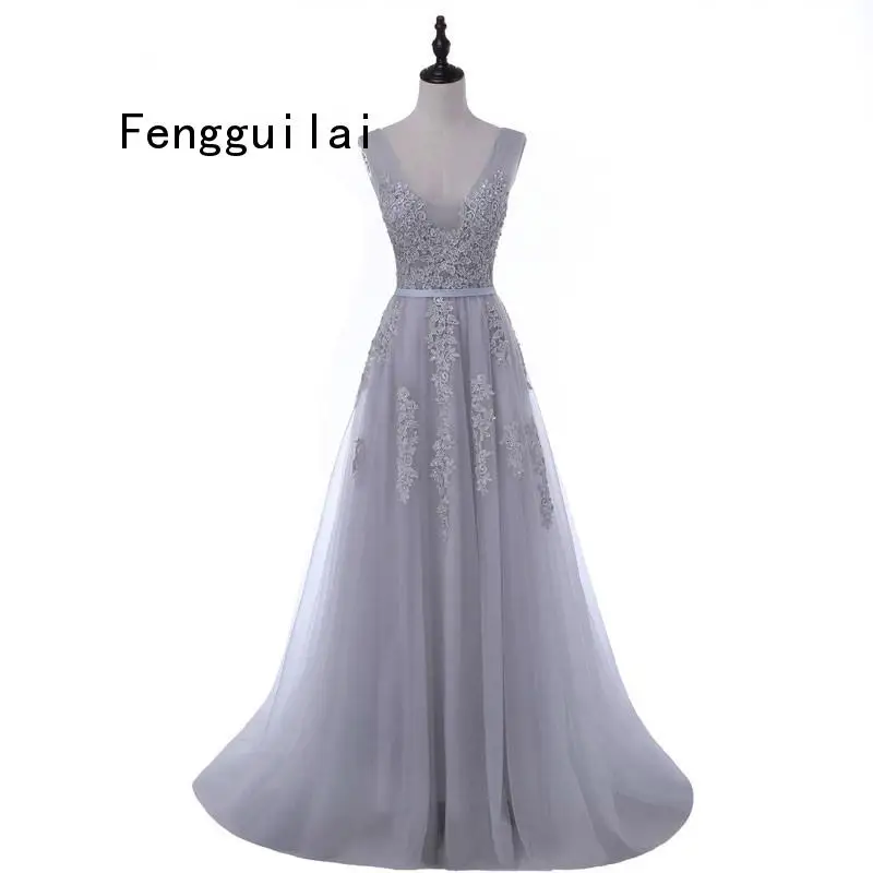 Женское длинное кружевное платье привлекательное праздничное с V-образным